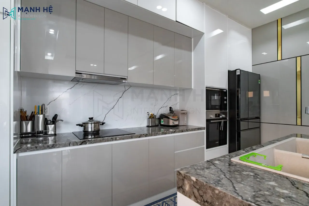 Tủ bếp gỗ acrylic đẹp