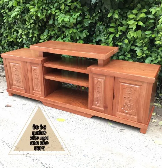 Kệ tivi gỗ xoan đào mẫu mâm đơn giản, thiết kế tối ưu chi phí sản xuất đồ gỗ tự nhiên giá rẻ