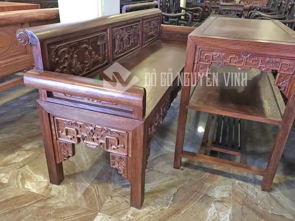 Kích thước bàn ăn tròn 8 người hiện đại có thể thêm ghế để tăng chỗ ngồi