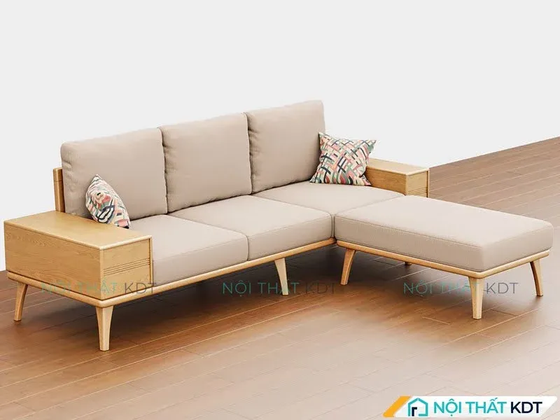 Sofa S296 tay vịn đôi tích hợp ngăn chứa tiện lợi.
