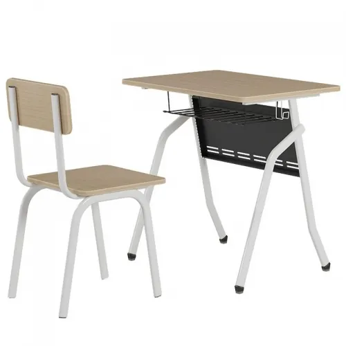 Chi tiết khung thép và ngăn bàn của bàn học dành cho học sinh BHS41A