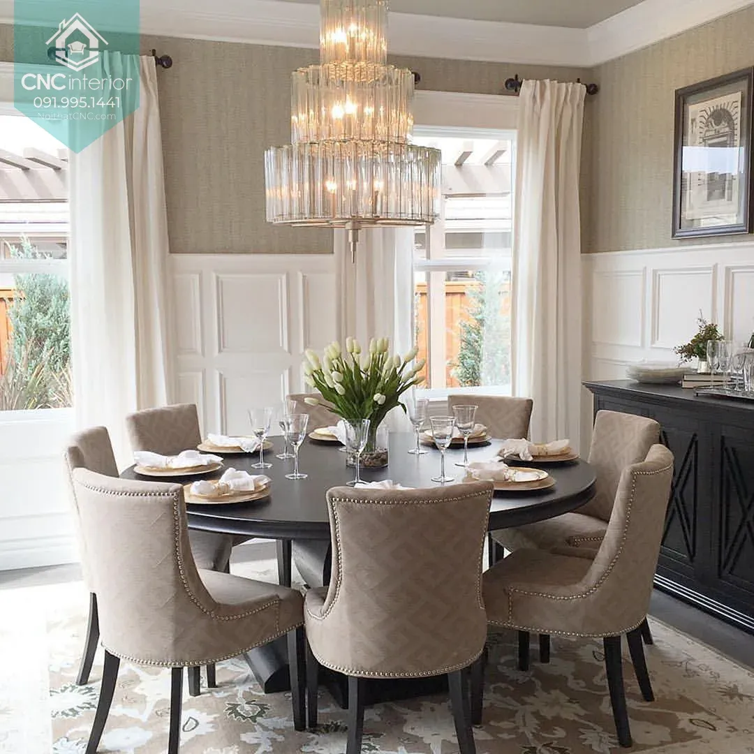 Mẫu bàn ăn trong phong cách tân cổ điển sang trọng