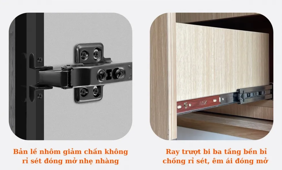 Phụ kiện bản lề và ray ngăn kéo miễn phí