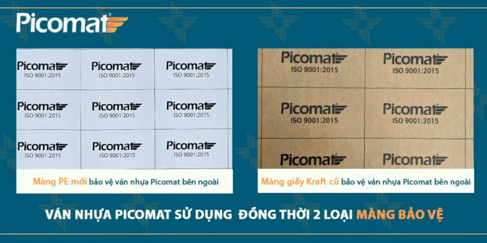 Màng bảo vệ Picomat có logo in rõ ràng
