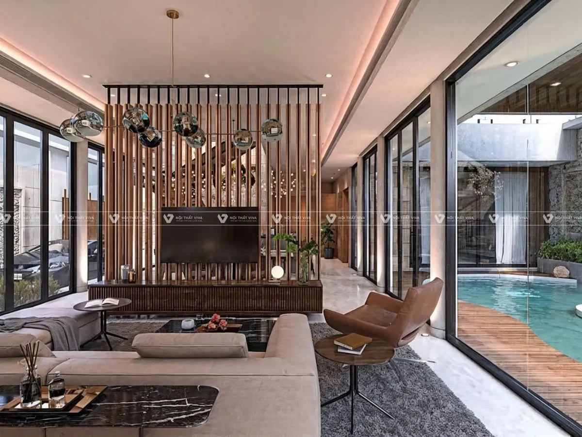 55+ mẫu kệ tivi ngăn phòng khách và bếp ấn tượng, được yêu thích nhất