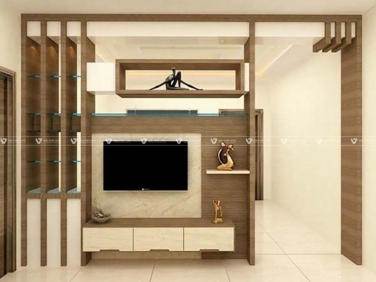 55+ mẫu kệ tivi ngăn phòng khách và bếp ấn tượng, được yêu thích nhất