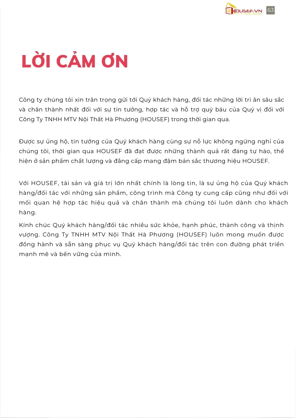 Thông tin liên hệ HOUSEF