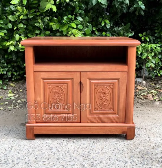 Kệ tivi gỗ xoan đào đơn 1m, giải pháp đồ gỗ tự nhiên giá rẻ cho phòng ngủ