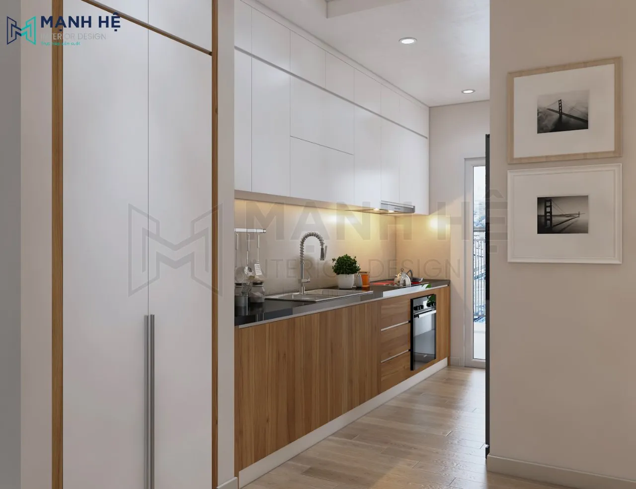 Tủ bếp gỗ công nghiệp Melamine