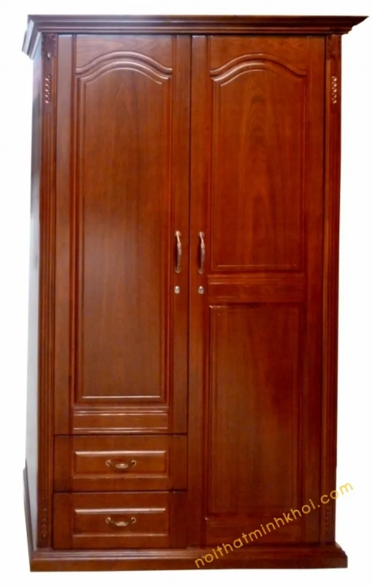 Tủ Quần Áo Gỗ Đỏ Cỡ Nhỏ 1m2 x 2m Màu Cánh Gián Đỏ
