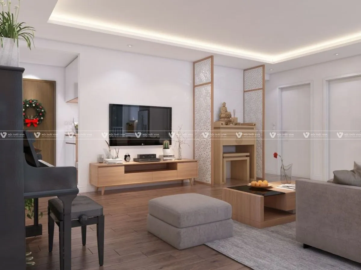 Kích thước chuẩn kệ tivi kết hợp bàn thờ