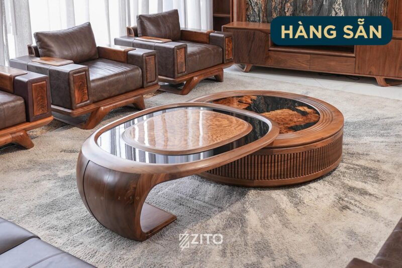 Bộ Bàn Trà Nhỏ 2 Ghế Indochine Gỗ Óc Chó: Tinh Hoa Thẩm Mỹ Cho Không Gian Sống Hiện Đại