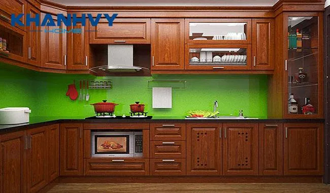 Tủ bếp gỗ xoan đào