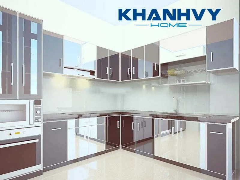 Tủ bếp nhôm kính