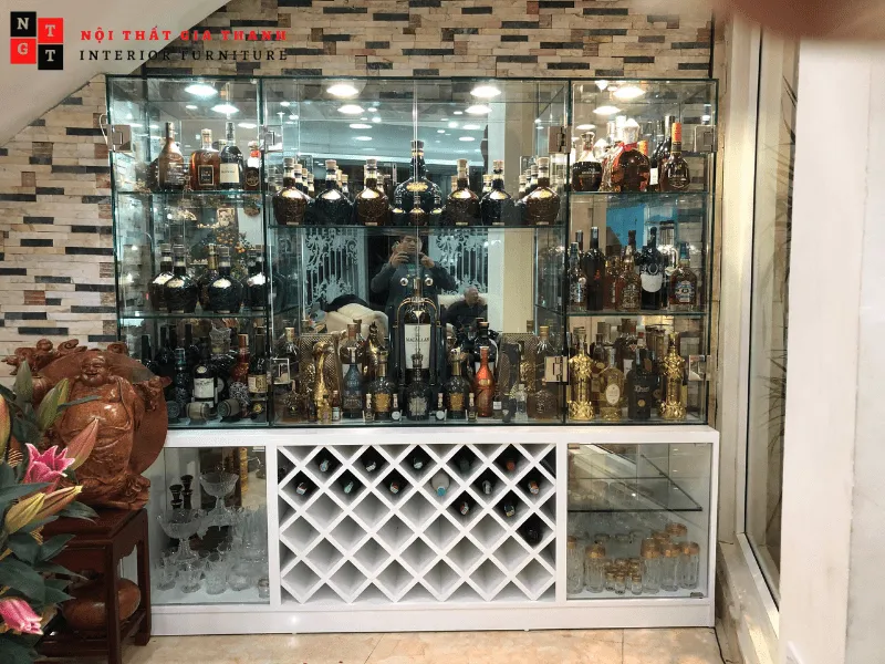 Tủ rượu khung kính cường lực trong suốt