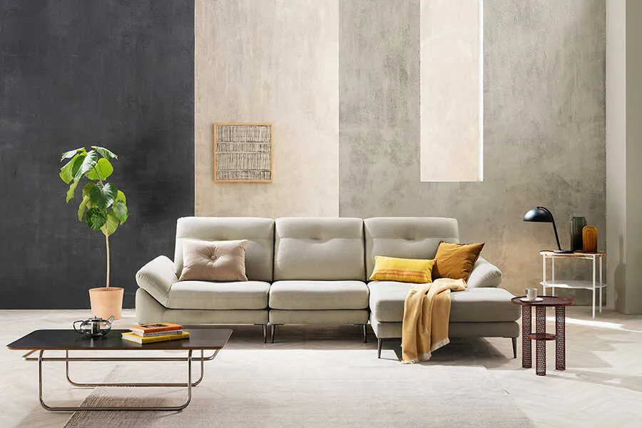 Sofa góc nỉ 3 chỗ tựa liền AVENUE - mẫu sofa nhỏ gọn trẻ trung