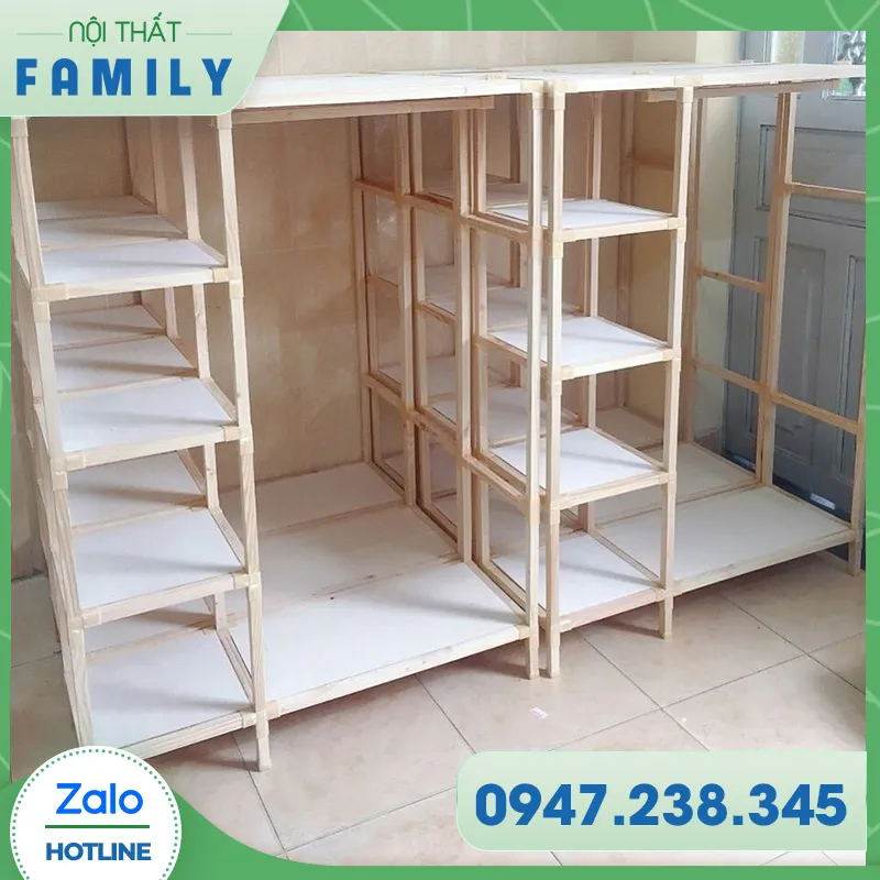 Kệ gỗ lắp ghép đa năng mang lại vẻ đẹp tinh tế cho phòng ngủ