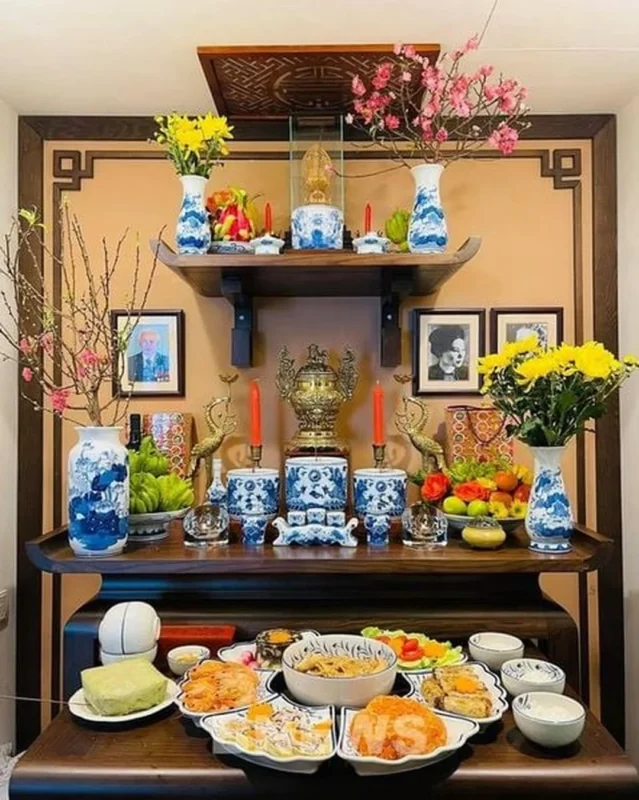 bài trí linh vị và ảnh thờ trong cách bày bàn thờ gia tiên