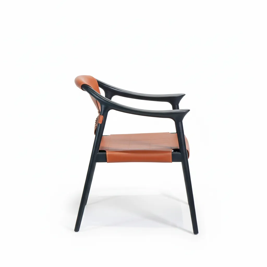 Tựa lưng ghế ăn gỗ bọc da nghiêng 105 độ hỗ trợ vùng thắt lưng