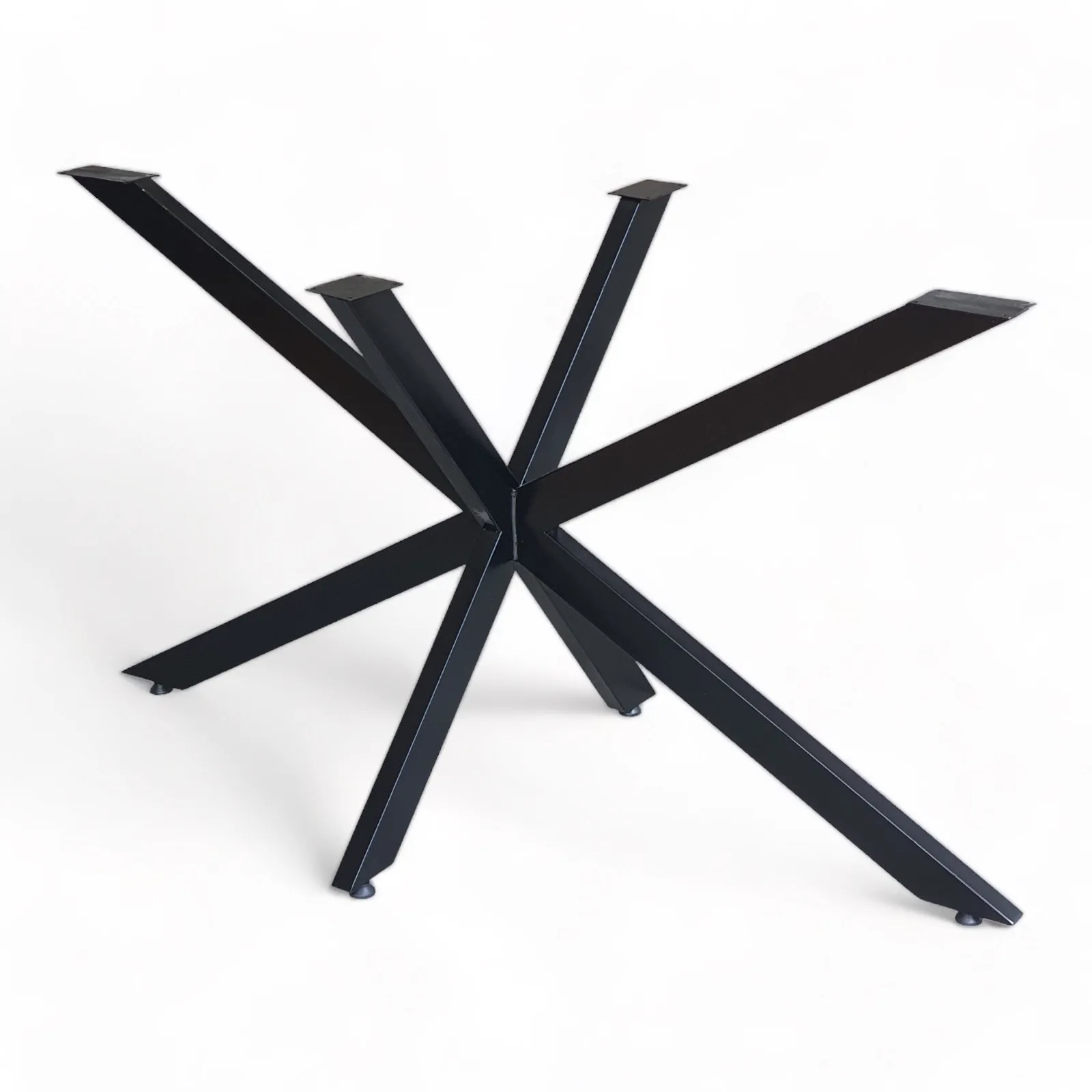 Bàn ăn 6 chỗ chân sắt hình chữ U, mặt gỗ cao su tự nhiên, phong cách Industrial hiện đại