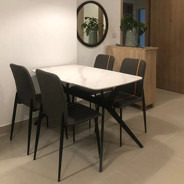 Bàn Ăn Mặt Đá Ceramic 4 Ghế