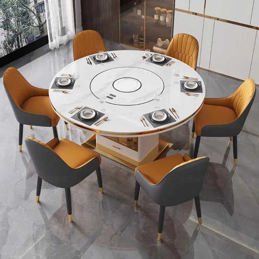 Bàn Ăn Tích Hợp Bếp Từ với mặt kính cường lực cao cấp