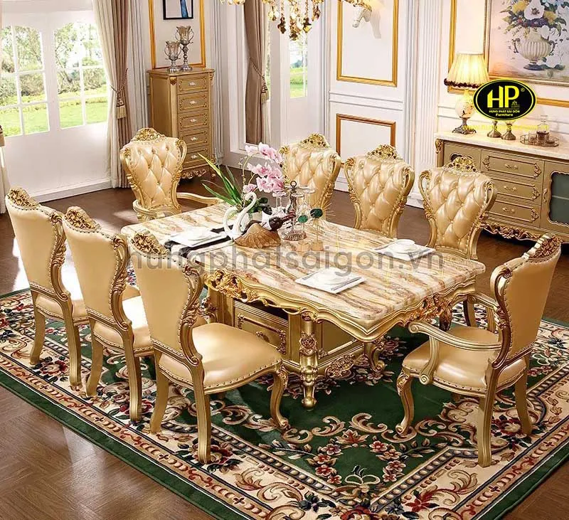 Bàn ăn mặt đá cao cấp thể hiện đẳng cấp và sự sang trọng của gia chủ