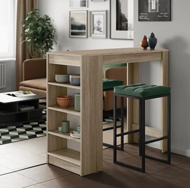 Bàn ăn gấp gọn kết hợp tủ kệ