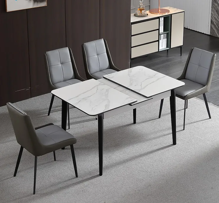 Mẫu bàn ăn thông minh kéo dài với thiết kế tối giản, hiện đại