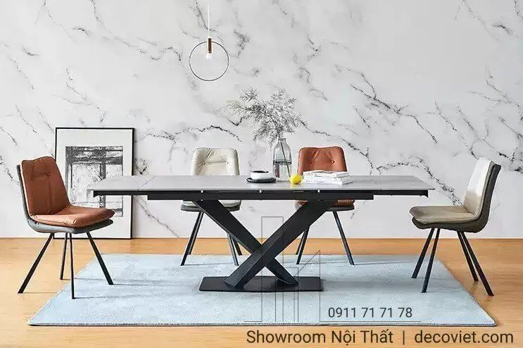 Hình ảnh chi tiết cơ chế kéo dài của bàn ăn thông minh mặt đá