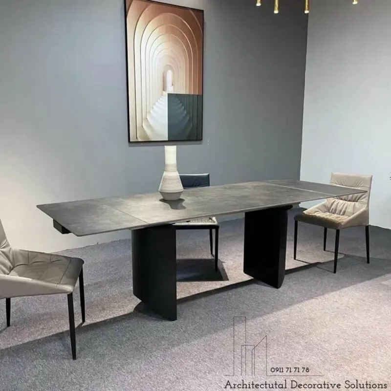 Hình ảnh bàn ăn thông minh mặt đá với chân bàn kiểu dáng độc đáo