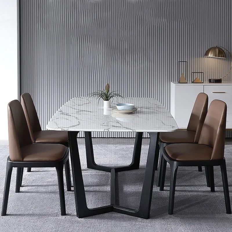 Bộ bàn ăn mặt đá 4 ghế cao cấp, thiết kế tối giản