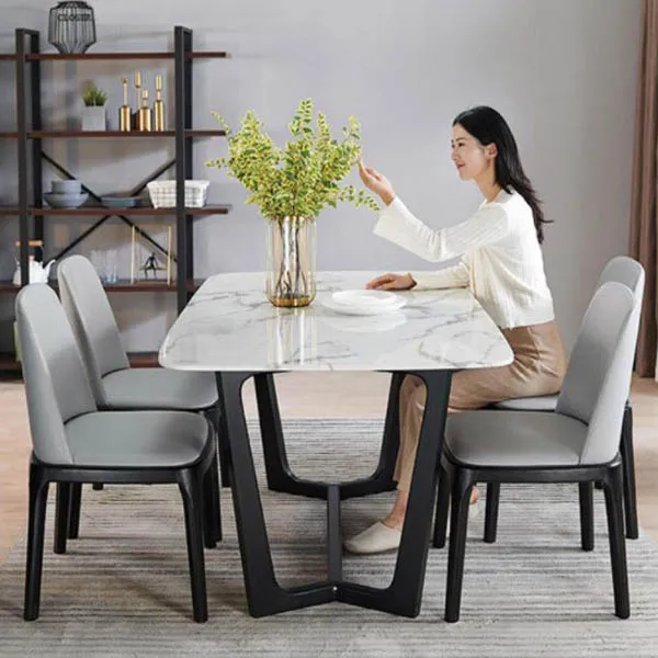 Bàn Ăn Mặt Đá Ceramic 4 Ghế Grace