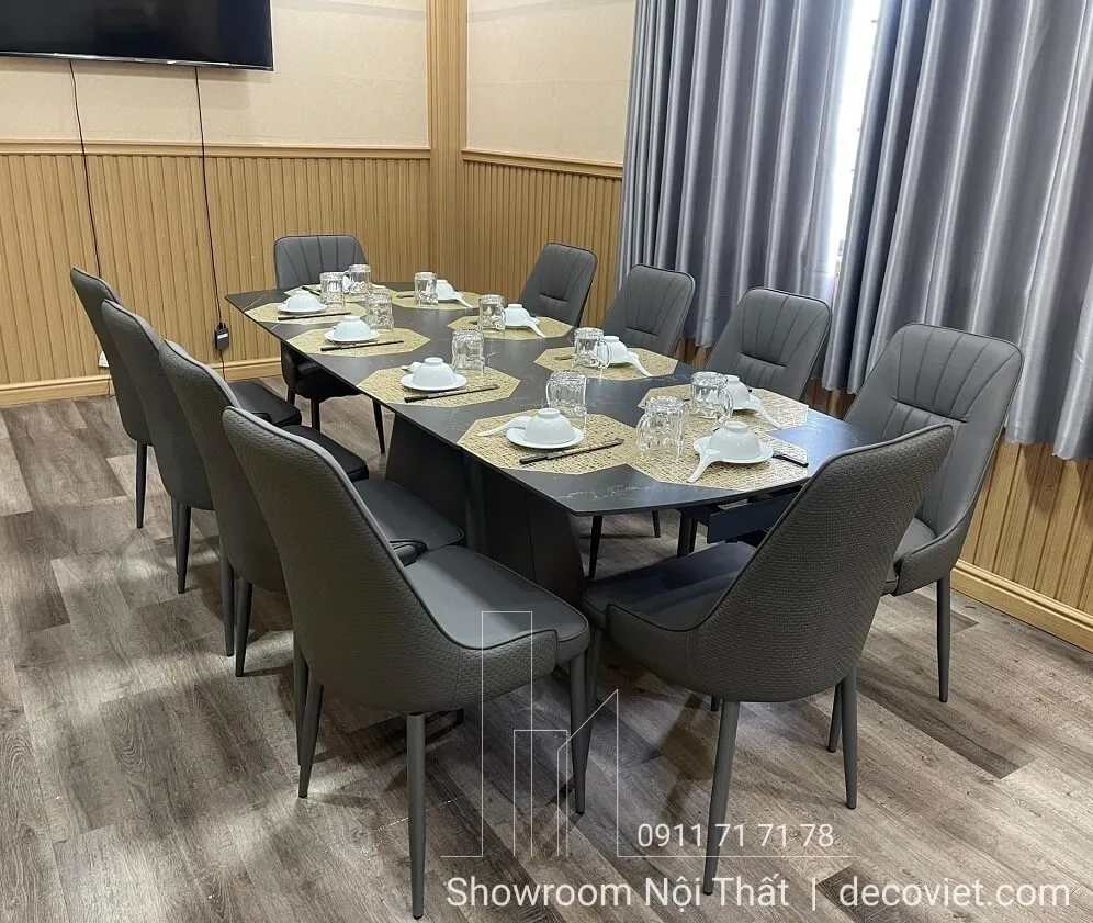 Bàn ăn thông minh kéo dài mặt đá cho 10 người ngồi