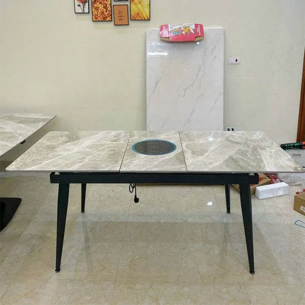 Chi tiết mặt bàn đá ceramic cao cấp