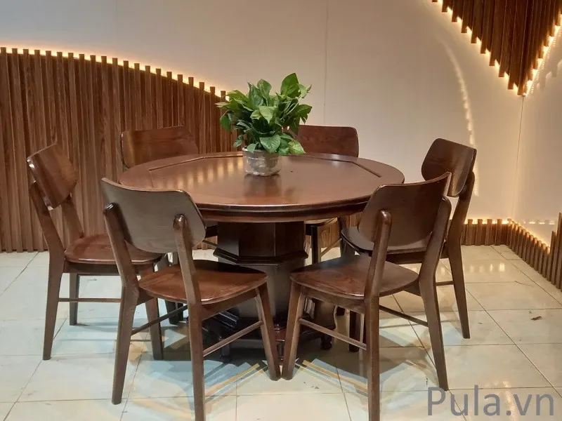 Bàn ăn tròn giá rẻ kết hợp ghế ăn GA06