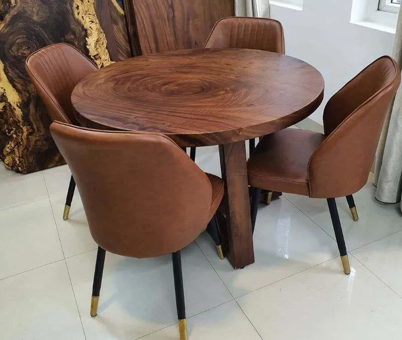 Bàn ăn tròn gỗ 4 ghế bền đẹp
