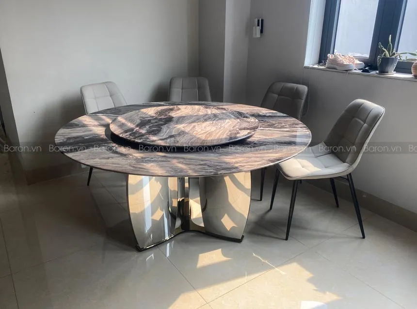 Đường kính bàn ăn 150cm tối ưu cho 10 ghế