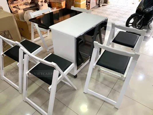 Bàn ăn 6 ghế xếp gọn 6 ghế giá rẻ
