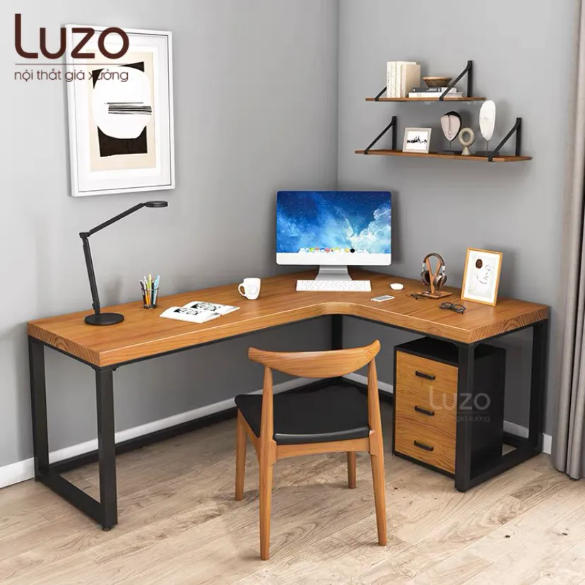 Bàn làm việc chữ L gỗ MDF BCL16