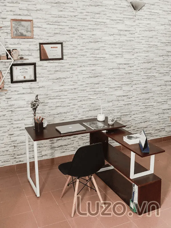 Bàn chữ L kết hợp kệ sách BCL1 phù hợp với mọi không gian khác nhau, ngay cả những góc hẹp nhất