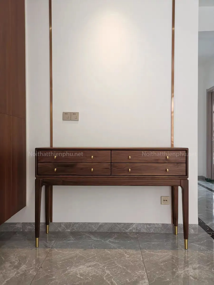 Bàn console gỗ tần bì 4 ngăn kéo