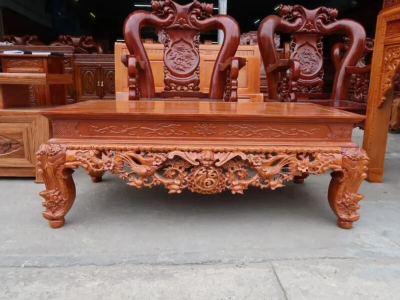 Bàn cúng cơm gỗ mít chạm khắc tinh xảo