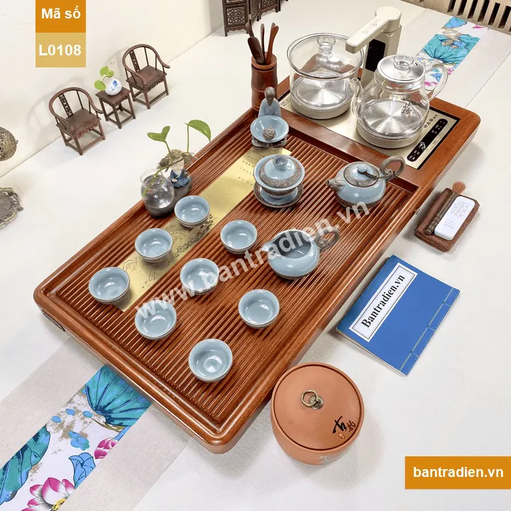Bàn trà điện thông minh gỗ hương L0108