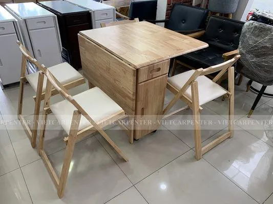 Bàn ghế ăn cơm thông minh xếp gọn được 2 cánh dành cho chung cư có diện tích nhỏ hẹp tại TPHCM