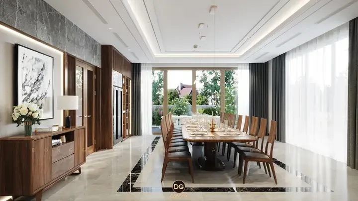 Bàn Ăn Gỗ Óc Chó 18 Ghế Dành Riêng Cho Các Không Gian Siêu Rộng