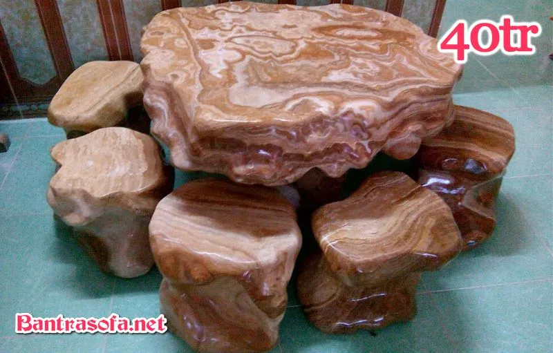bộ bàn ghế đá cẩm thạch tự nhiên
