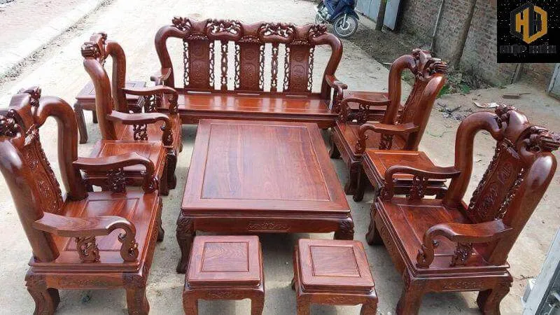 Bàn ghế gỗ Hương Nam Phi tay 12 phổ biến