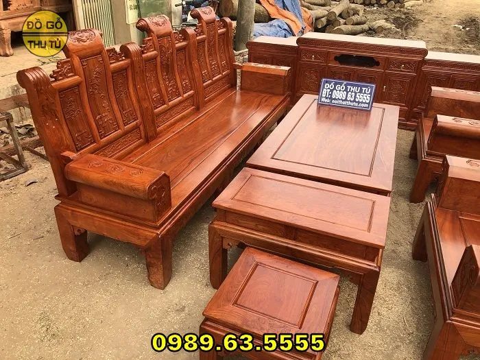 Bộ bàn ghế gỗ nhỏ gọn hiện đại cho phòng khách chung cư