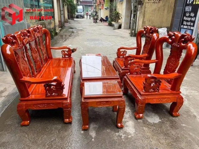 Bộ bàn ghế gỗ phòng khách minh quốc đào xoan ta